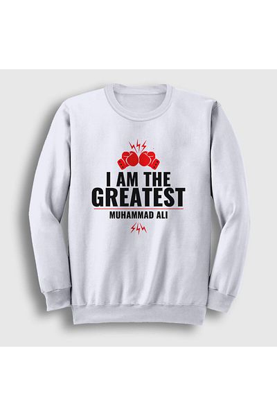 Presmono Unisex Λευκό φούτερ Greatest Muhammad Ali 230367 ττ