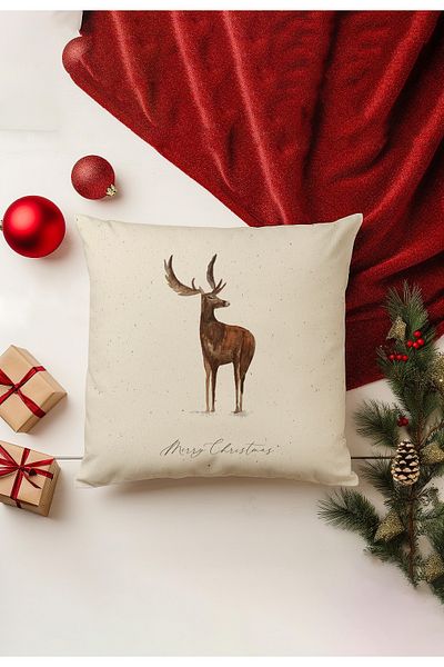 Filamente Christmas Themed Throw Pillow Cover / Christmas - Christmas Cushion Cover (Double-Sided Printed - Hidden Zipper)