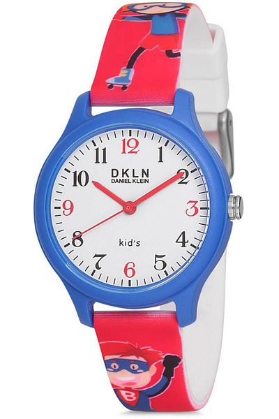 Daniel Klein Dk.1.12513.7 - Waterproof Kids Wristwatch with 3 Bar Plastic Band, Navy-Red