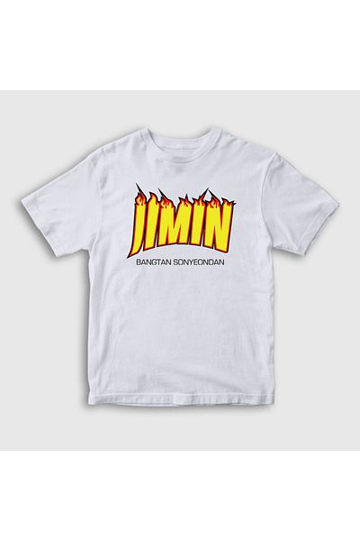 Presmono Unisex Παιδικό λευκό μπλουζάκι Thrasher K Pop Jimin Bts 272401 ττ