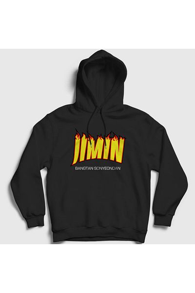 Presmono Unisex Μαύρο φούτερ Bts Jimin Hooded Thrasher - 272453 ττ