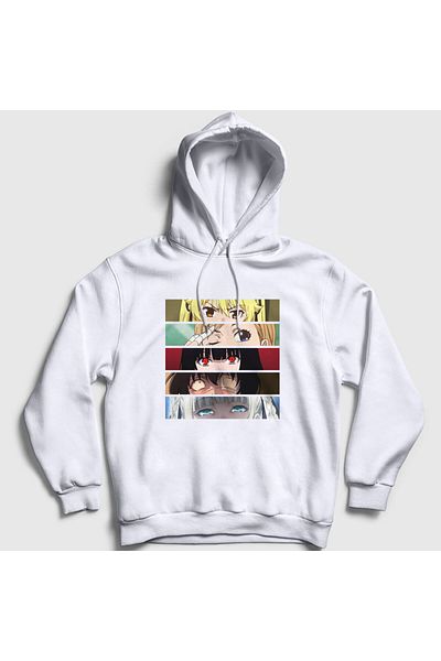 Presmono Φούτερ με κουκούλα Unisex White Girls Anime Kakegurui 239730 ττ