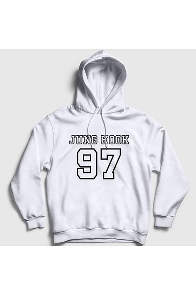 Presmono Φούτερ με κουκούλα Unisex White 97 K Pop Jungkook Bts 272639 ττ