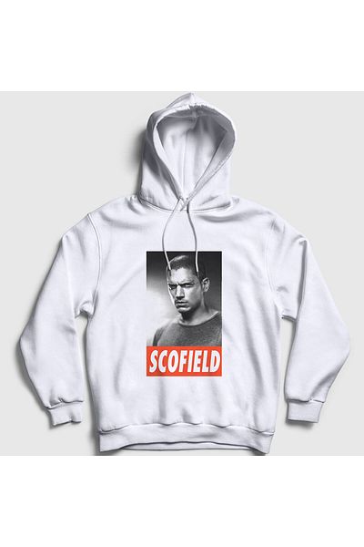 Presmono Unisex Λευκό φούτερ με κουκούλα Michael Scofield Prison Break 276091 ττ