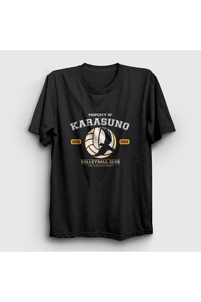 Presmono Μπλουζάκι Unisex Μαύρο Karasuna Volleyball Anime Haikyu 237587 ττ