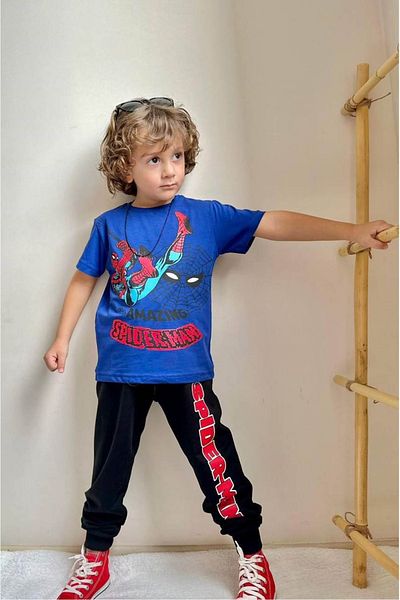 EXTRAÇARŞI Παιδική φόρμα με εμπριμέ spiderman Superman από κάτω επάνω