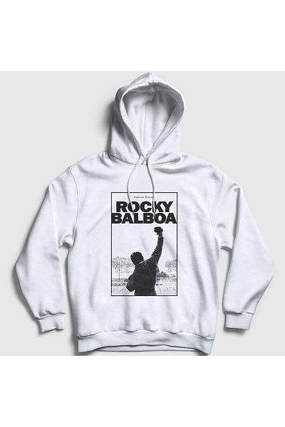 Presmono Φούτερ Unisex White Over Film Rocky Hooded 250227 ττ