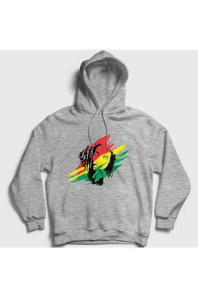 Presmono Φούτερ Unisex Grey Think Bob Marley με κουκούλα 265948 ττ