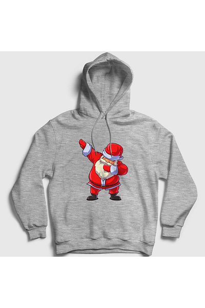 Presmono Unisex γκρι ταμπονάρισμα Άγιος Βασίλης Χριστουγεννιάτικο φούτερ με κουκούλα 269310 ττ