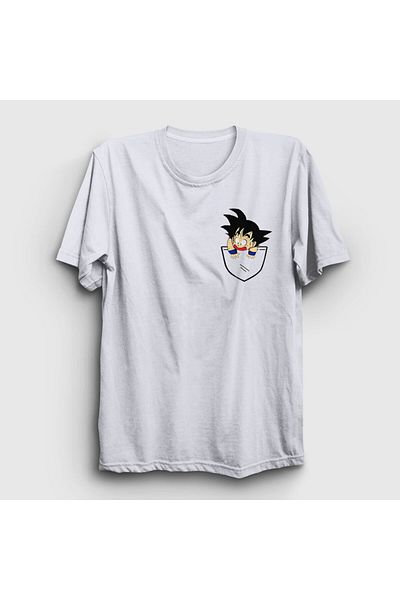 Presmono Μπλουζάκι Unisex White Pocket Goku Anime Dragon Ball236590tt