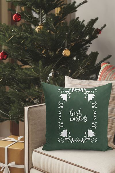 Filamente Christmas Themed Throw Pillow Cover / Christmas - Christmas Cushion Cover (Double-Sided Printed - Hidden Zipper)