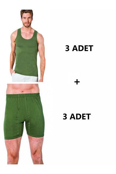 SİERNA Men's 6 Pack Cotton Long Underwear and Singlet Srn-003653