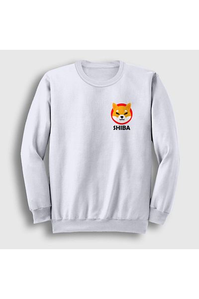 Presmono Unisex Λευκό φούτερ Shiba Inu Bitcoin 264382 ττ
