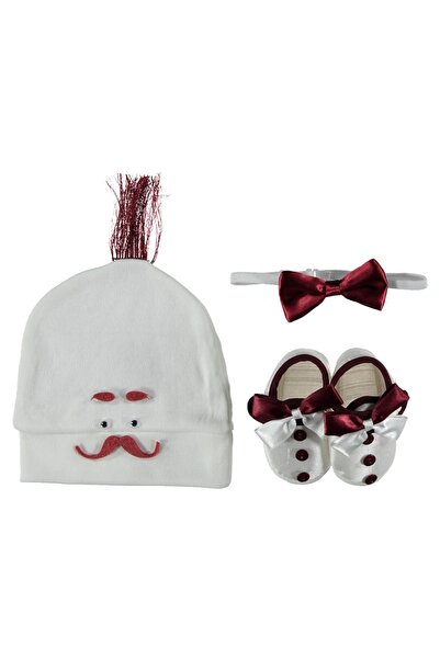 diamondstar DIAMONDSTAR BABY BOWTIE BEANIE BOOTIES SET
