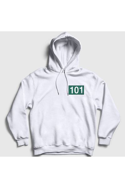 Presmono Φούτερ με κουκούλα Unisex White Jang Deok Su 101 Squid Game 260729 ττ