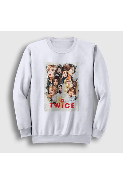 Presmono Unisex Λευκή αφίσα V2 K-pop Twice Φούτερ 281451 ττ