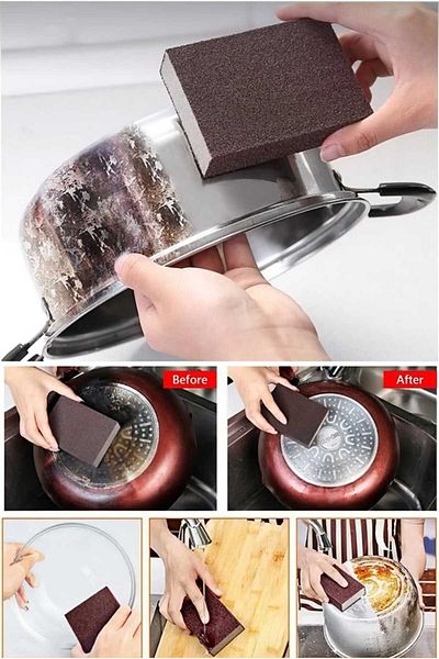 lawrenceshop 2Pcs Magic Nano Sponge Kitchen Countertop Sponge Stain Lime Remover