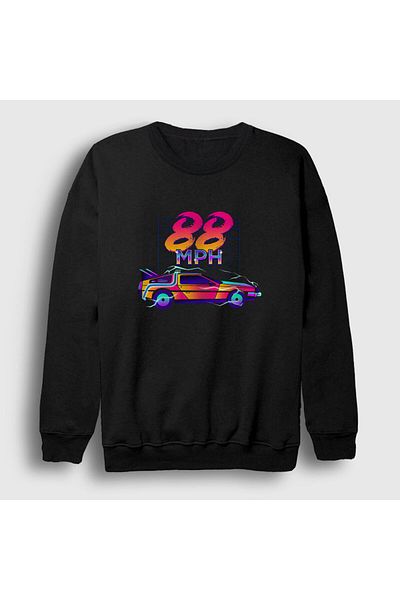 Presmono Unisex Μαύρη ταινία 88 Mph Επιστροφή στο μέλλον Φούτερ 242877 ττ