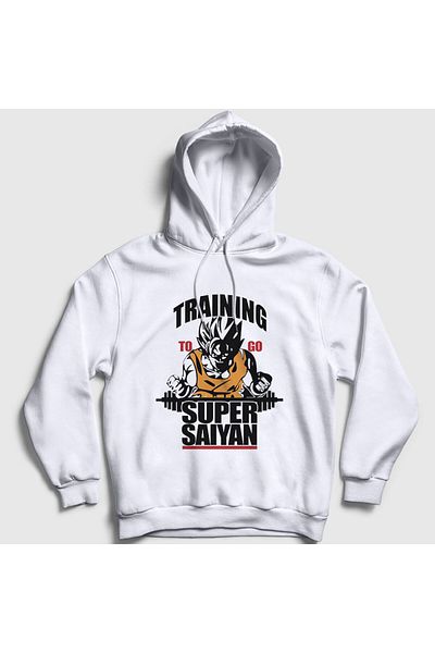 Presmono Φούτερ με κουκούλα Unisex White Training Goku Anime Dragon Ball 237293 ττ