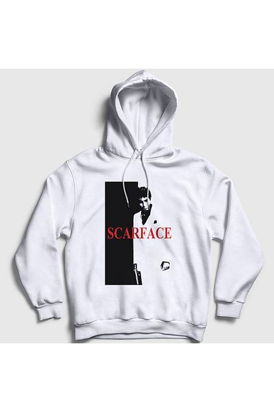 Presmono Φούτερ με κουκούλα Unisex Λευκό κάλυμμα Scarface 250727 ττ