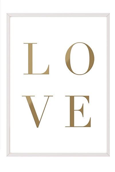 Postifull Tablou înrămat cu aur, cadru alb și poster, pictură verticală pe pe...