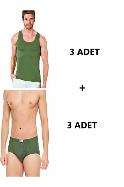 SİERNA Men's 6-Piece Classic Cotton Undershirt and Briefs -Sr0001