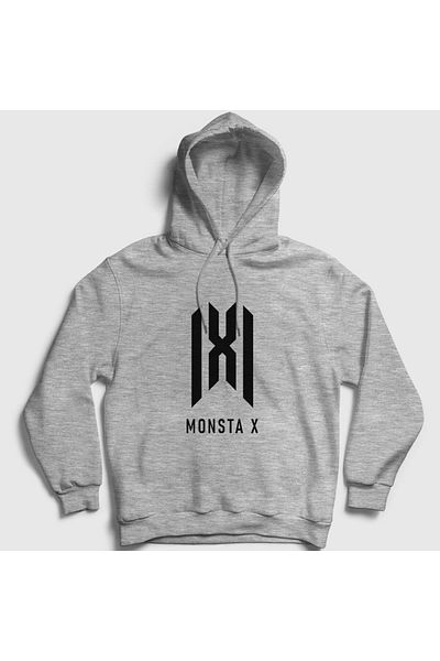 Presmono Φούτερ με κουκούλα Unisex γκρι λογότυπο K-pop Monsta X 274701 ττ