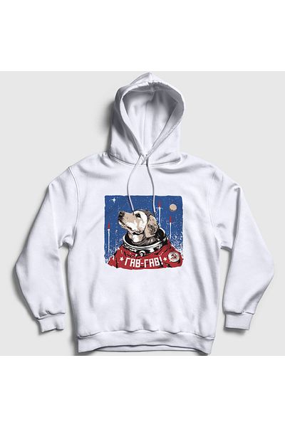 Presmono Φούτερ με κουκούλα Unisex White Gav Gav Astronaut Space Astronaut Space 282417 ττ
