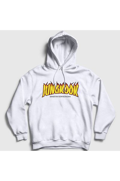 Presmono Φούτερ με κουκούλα Unisex White Thrasher K Pop Jungkook Bts 272859 ττ