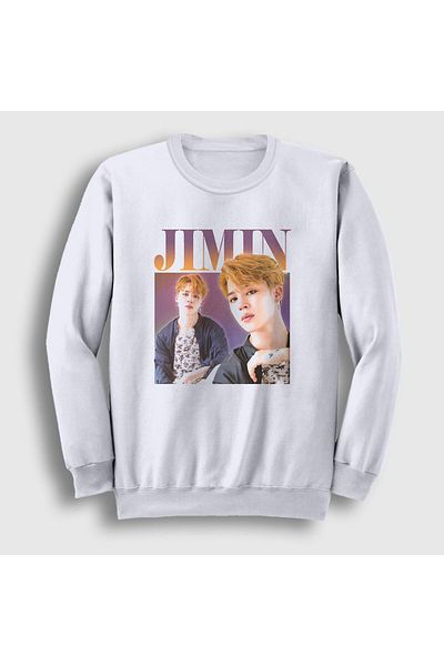 Presmono Unisex Λευκή αφίσα K Pop Jimin Bts Φούτερ 272320 ττ