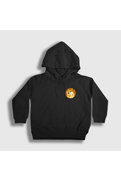 Presmono Унисекс детски черен суитшърт с качулка Dogecoin Bitcoin 263487tt