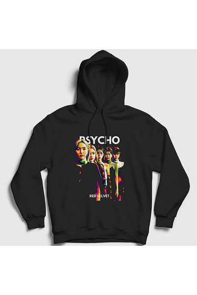 Presmono Унисекс суитшърт с качулка Black Psycho K-pop Red Velvet 277103tt