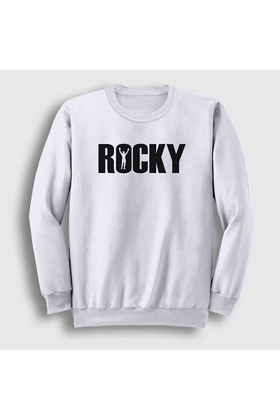 Presmono Unisex Λευκό λογότυπο Ταινίας Rocky Φούτερ 250037 ττ