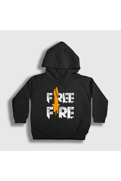 Presmono Унисекс детски черен суитшърт с качулка Knife V2 Free Fire 233080tt