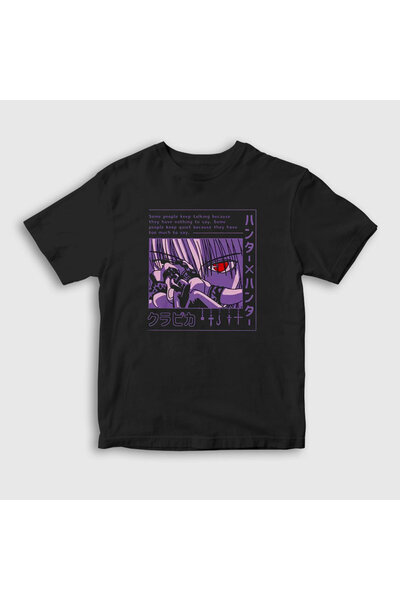 Presmono Unisex dečji crni Kurapika V2 anime Hunter X Hunter T-shirt 238989tt