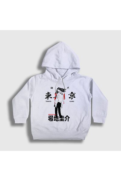 Presmono Hanorac cu glugă unisex alb Baji Anime Tokyo Revengers259460tt