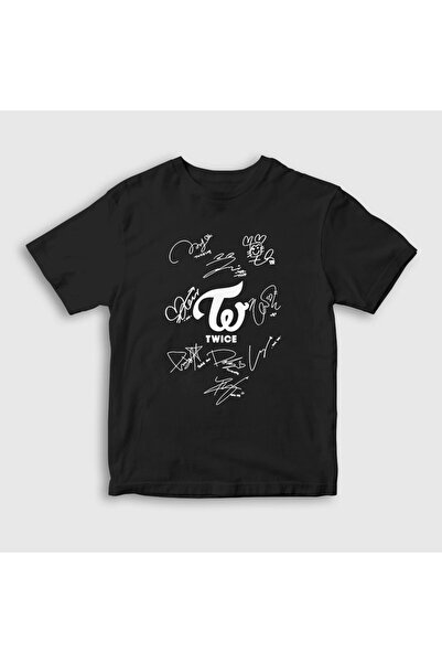 Presmono Unisex dečji crni znakovi K-pop Twice T-shirt 281690tt