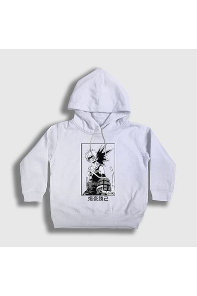 Presmono Hanorac cu glugă alb Bakugo Smile pentru copii unisex Anime Boku No Hero Academia234391tt