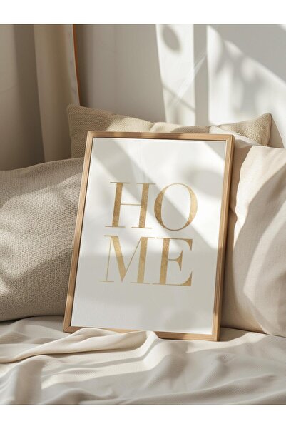 Postifull Χρυσός πίνακας με κορνίζα, Ξύλινος κορνίζα και αφίσα, Κάθετη ζωγραφική τοίχου Comfort Series NO:108425