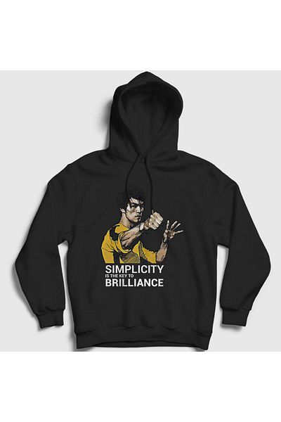 Presmono Унисекс суитшърт с качулка Bruce Lee Black Brilliance 256681tt