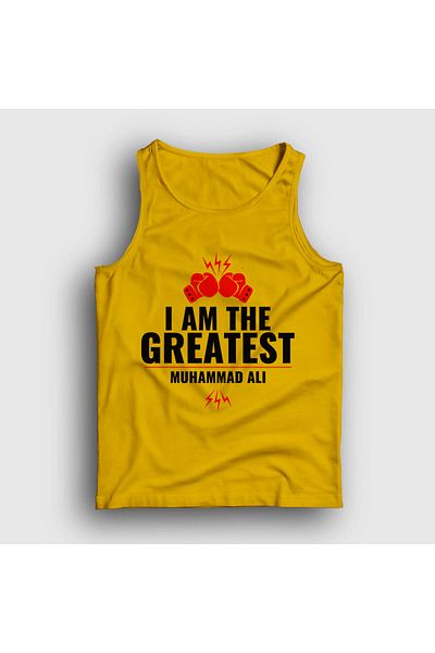 Presmono Унисекс жълт потник Greatest Muhammad Ali 230280TT