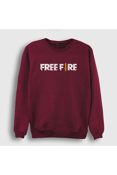 Presmono Унисекс суитшърт с лого Free Fire в червено 233499tt