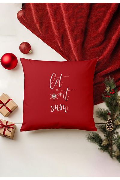 Filamente Christmas Themed Throw Pillow Cover / Christmas - Christmas Cushion Cover (Double-Sided Printed - Hidden Zipper)