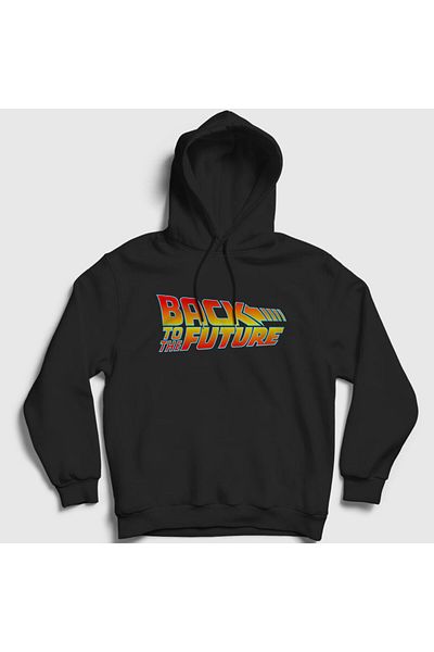 Presmono Unisex μαύρο φούτερ με κουκούλα «Back To The Future» - 243452 ττ