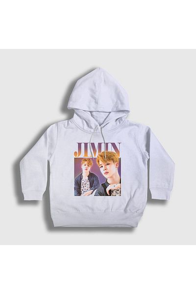 Presmono Hanorac cu glugă unisex pentru copii, poster alb K Pop Jimin Bts272300tt
