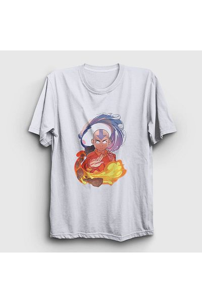 Presmono Tricou alb unisex Aang Anime Avatar The Last Airbender262032tt