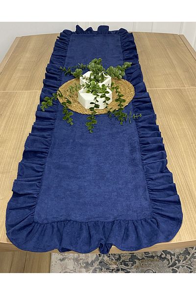 LILYUM Βελούδινη υφή Ανέμελο βολάν Runner 40x140 εκ