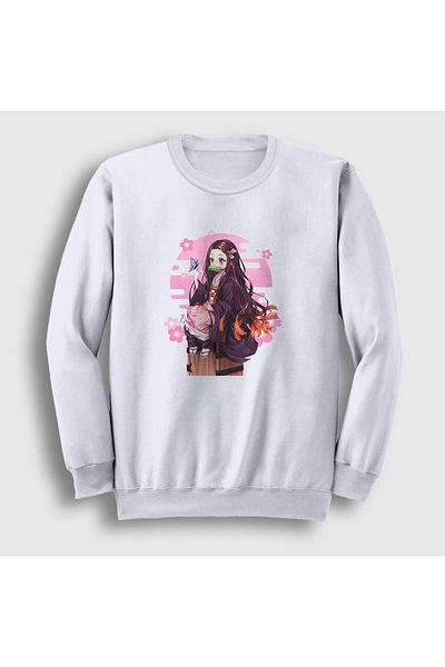 Presmono Unisex Λευκό Nezuko Kamado Anime Demon Slayer Kimetsu No Yaiba Φούτερ 308128 ττ