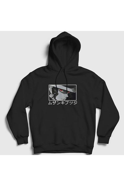 Presmono Unisex Μαύρο Muzan Kibutsuji V2 Anime Demon Slayer Kimetsu No Yaiba Φούτερ με κουκούλα 308871 ττ