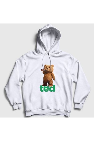 Presmono Λευκό Teddy Bear Unisex φούτερ με κουκούλα - ποτό 306000 ττ